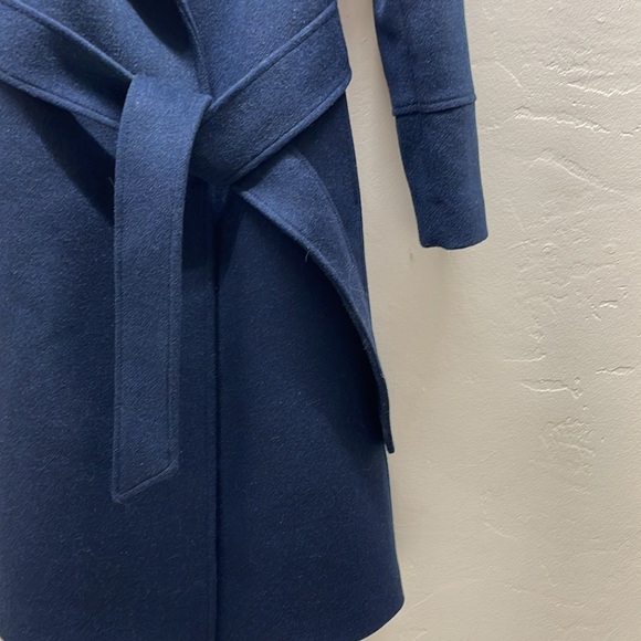 Cole Haan Women's Wool-Blend Wrap Coat Sz 4 $500 navy blue - Picture 6 of 15